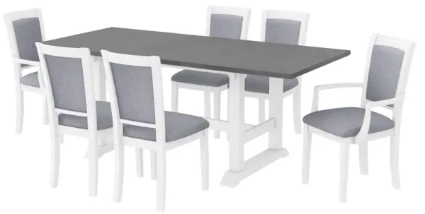 Merax 7-Piece Updated Extendable Trestle Dining Table Set