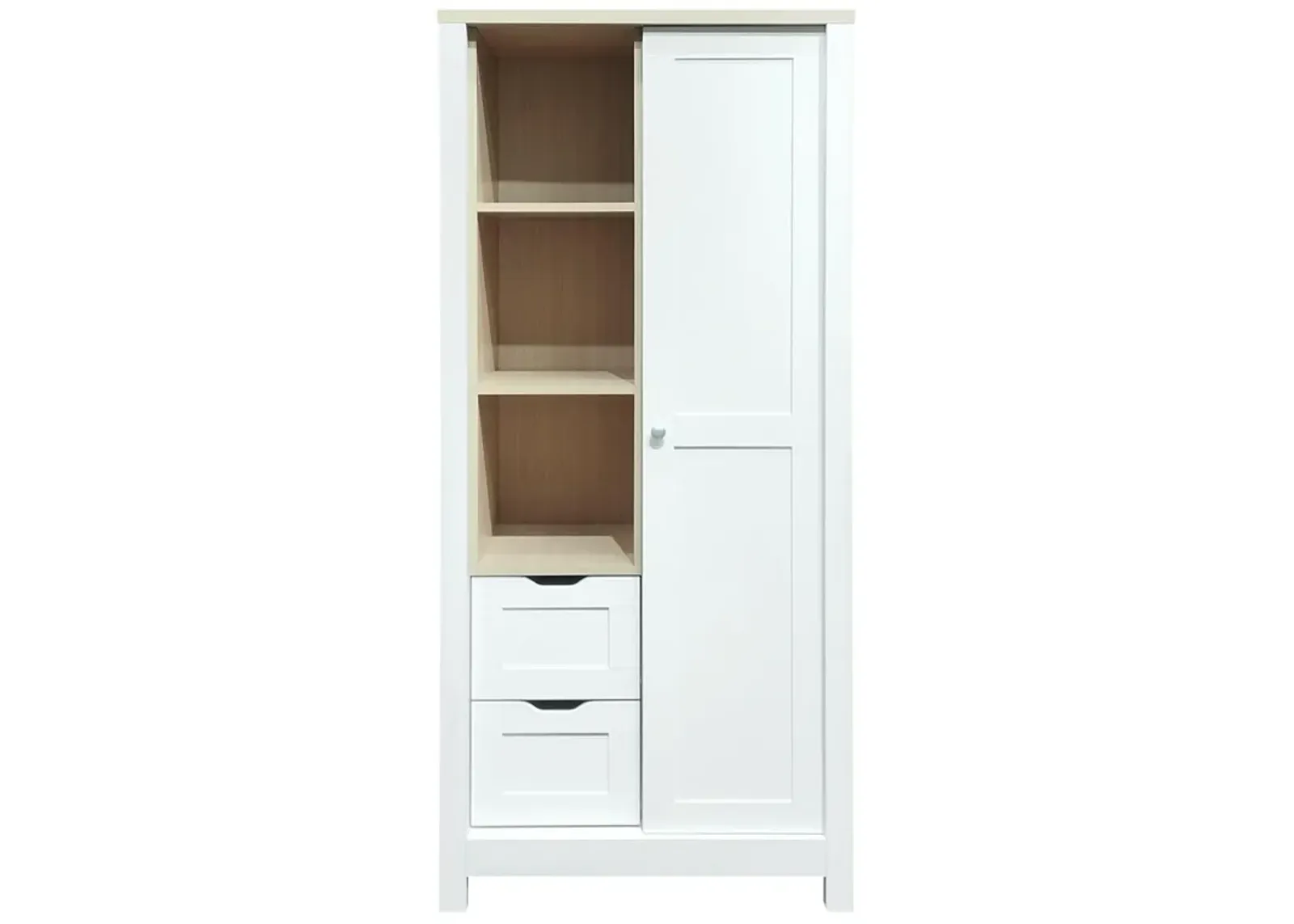 Merax Bedroom Wardrobe with Hanging Rods and 2 Drawers