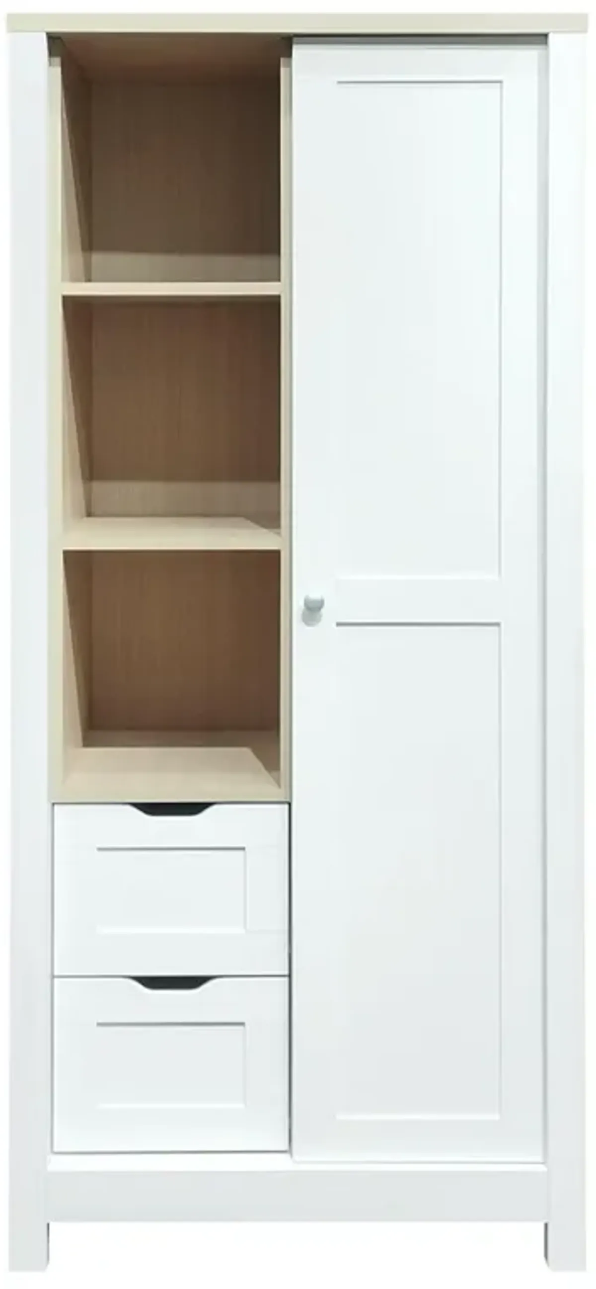 Merax Bedroom Wardrobe with Hanging Rods and 2 Drawers