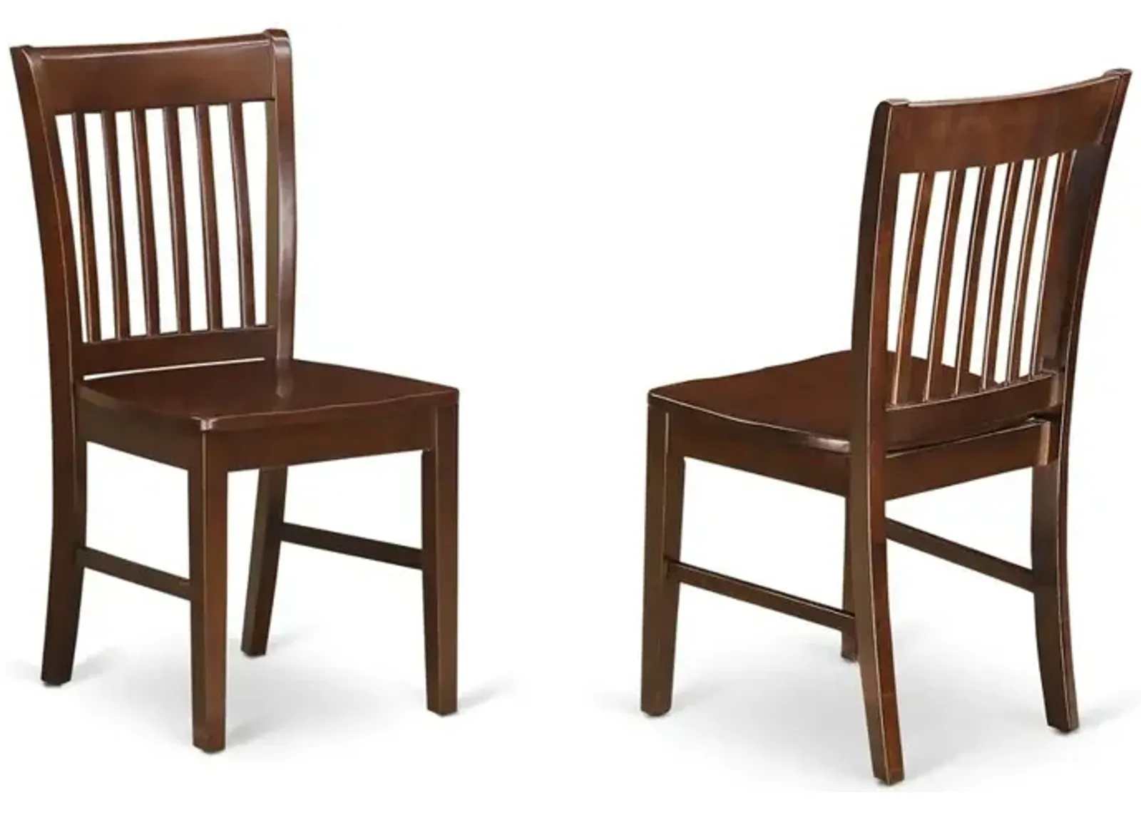 East West Furniture Norfolk  kitchen  dining  chair  with  Wood  Seat    -Mahogany  Finish.,  Set  of  2