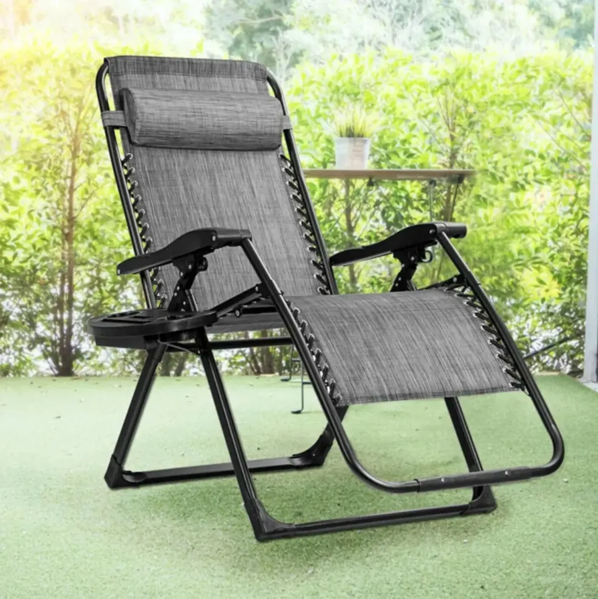 Hivvago Oversize Lounge Chair Patio Heavy Duty Folding Recliner