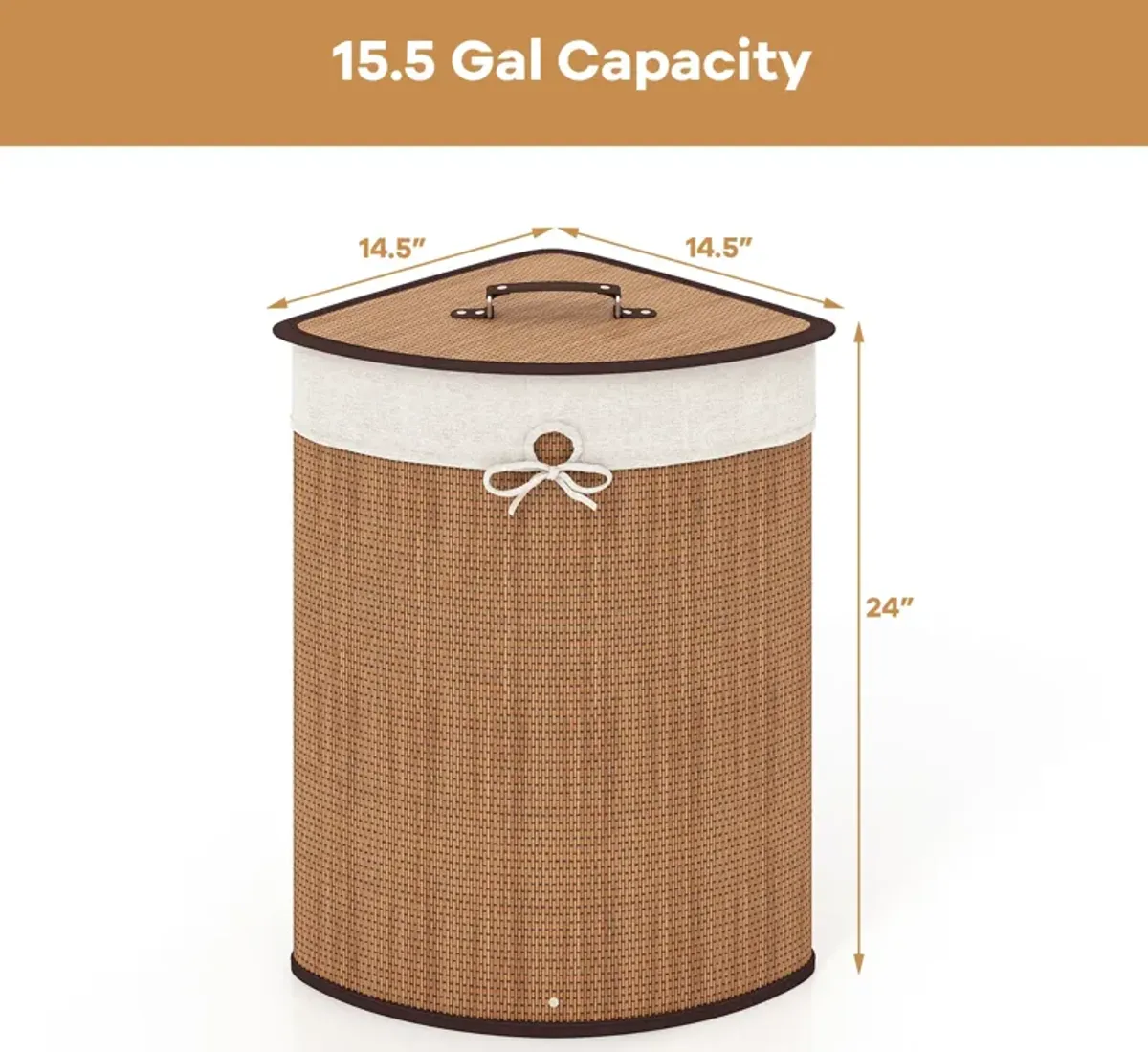Corner Wicker Hamper Laundry Basket