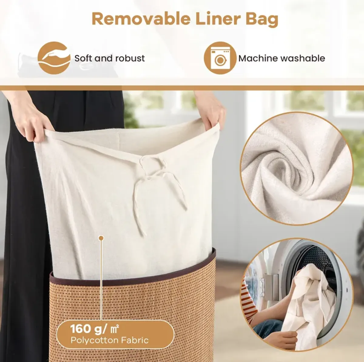 Corner Wicker Hamper Laundry Basket