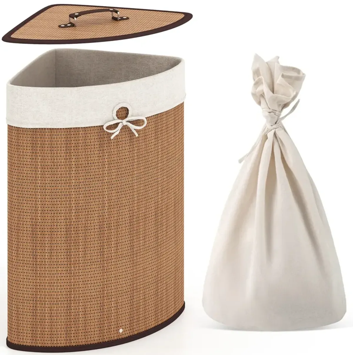 Corner Wicker Hamper Laundry Basket