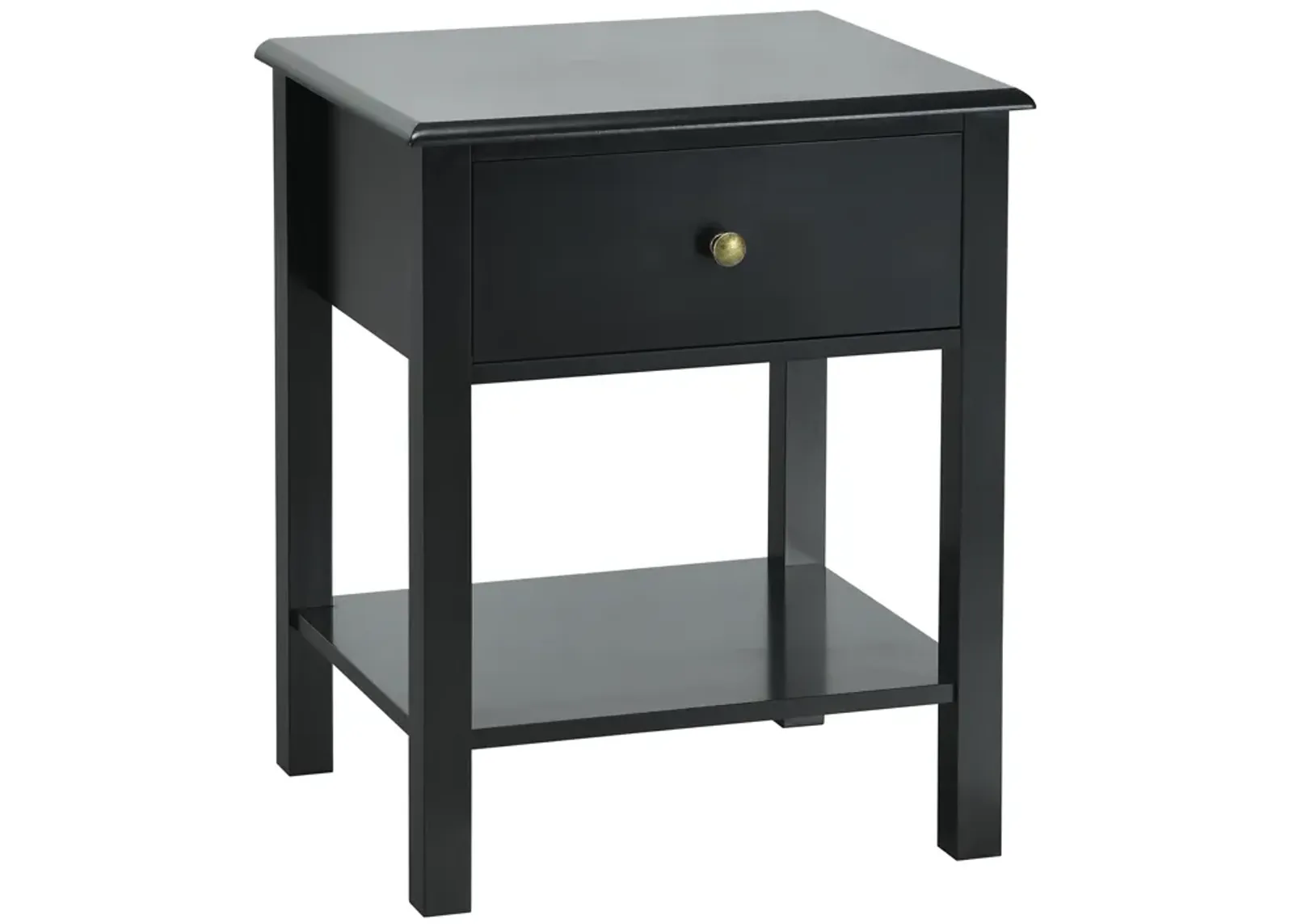 Nightstand End Table with Drawer and Shelf