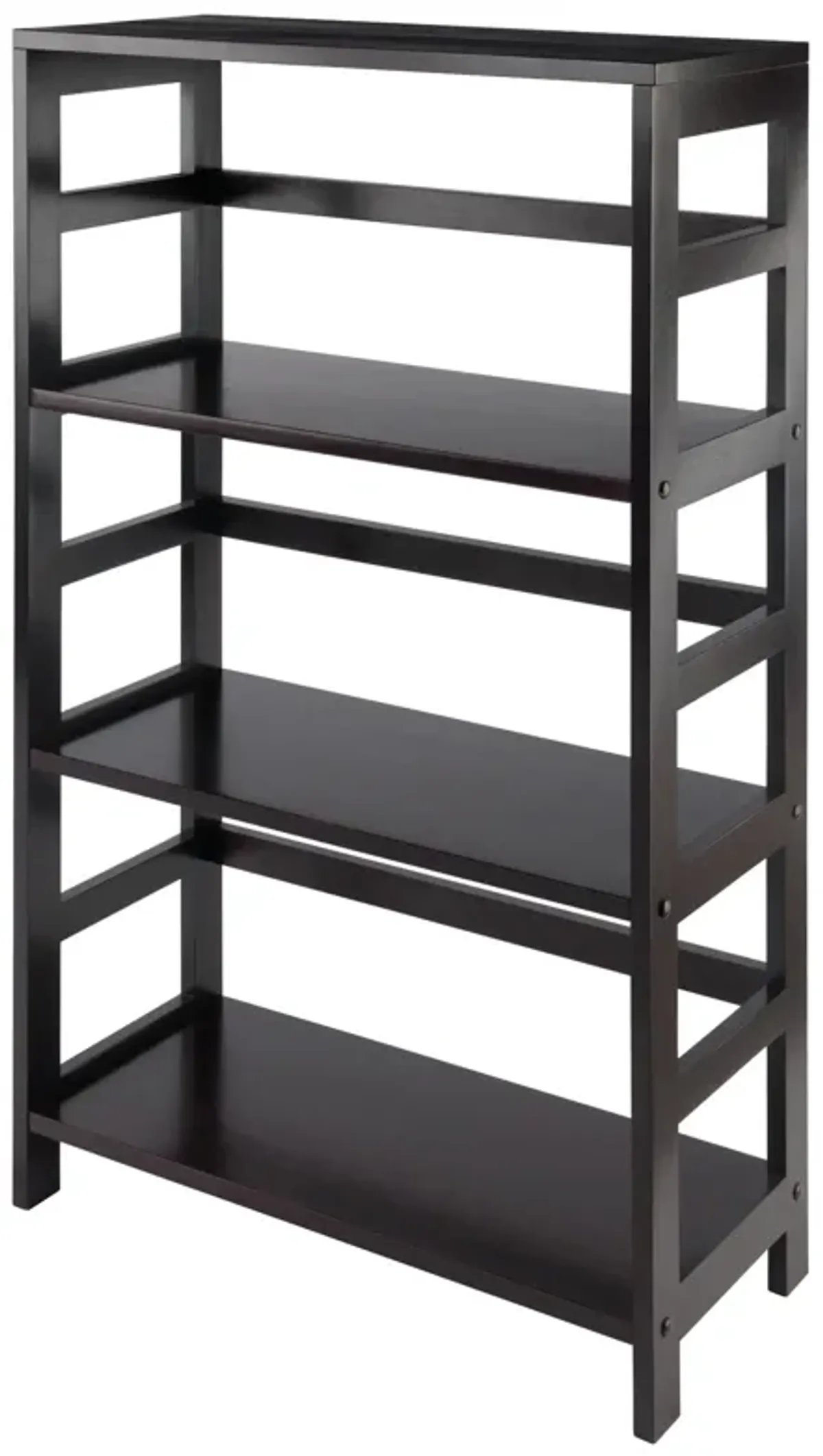 Yardlio Wood Wide 3-Shelf Modular Shelving Unit - Espresso Finish