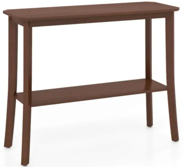 2-Tier Freestanding Wooden Console Table with Open Shelf