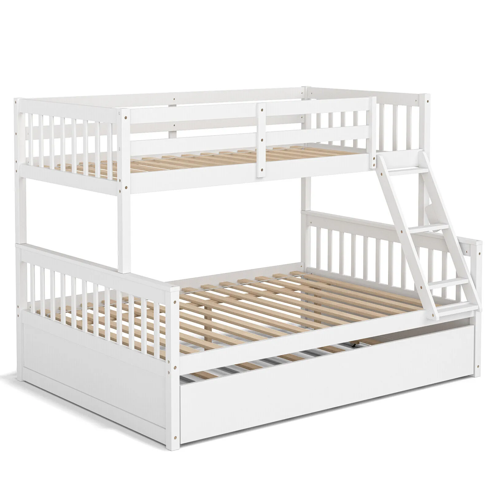 Twin Over Full Convertible Bunk Bed with Twin Trundle