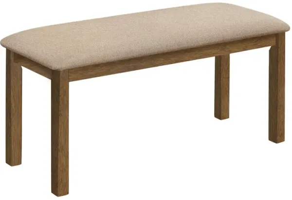 Monarch Specialties I 1317 - Bench, 42" Rectangular, Wood, Upholstered, Dining Room, Kitchen, Entryway, Brown And Beige, Transitional