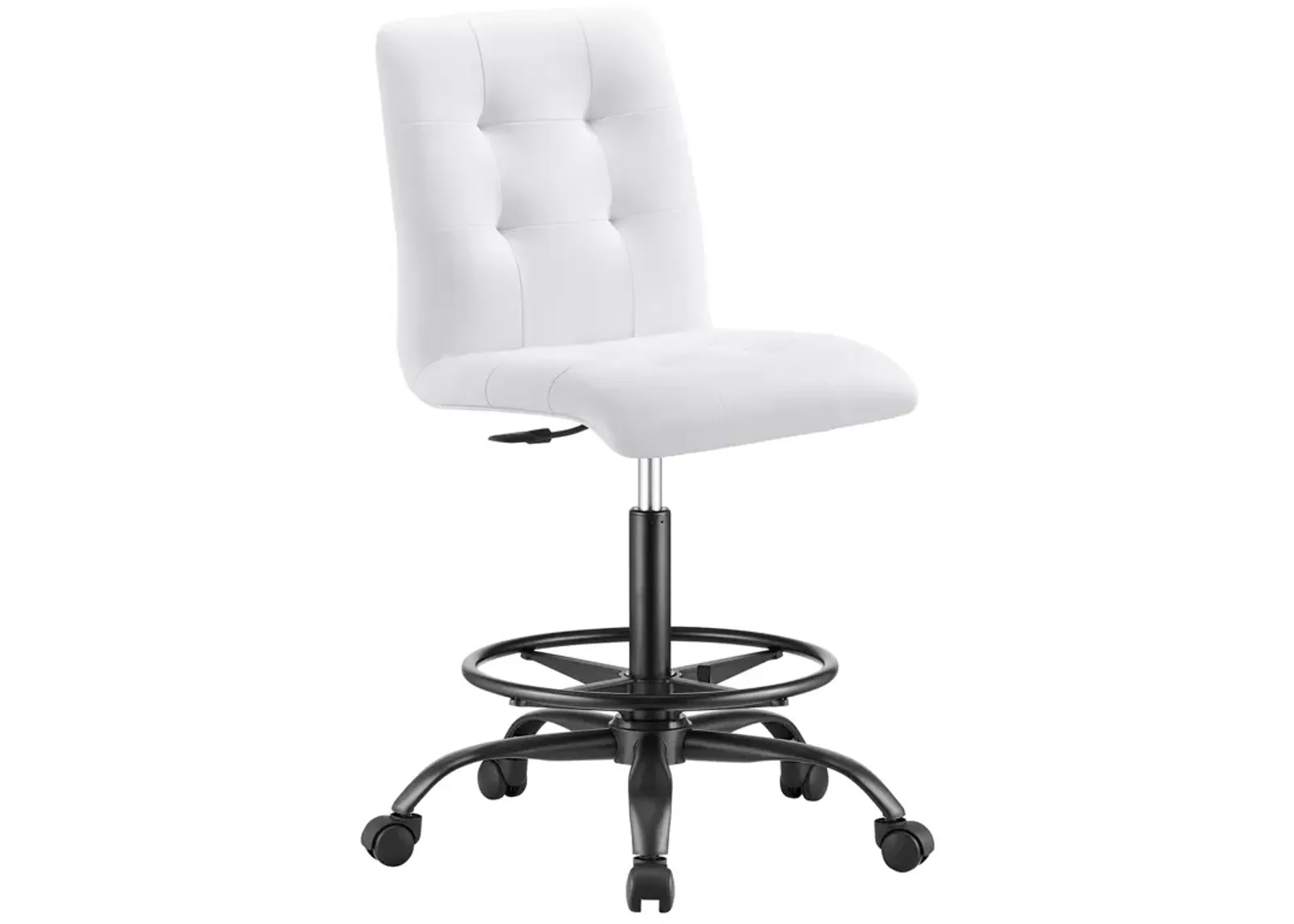 Modway Furniture - Prim Armless Vegan Leather Drafting Chair Black