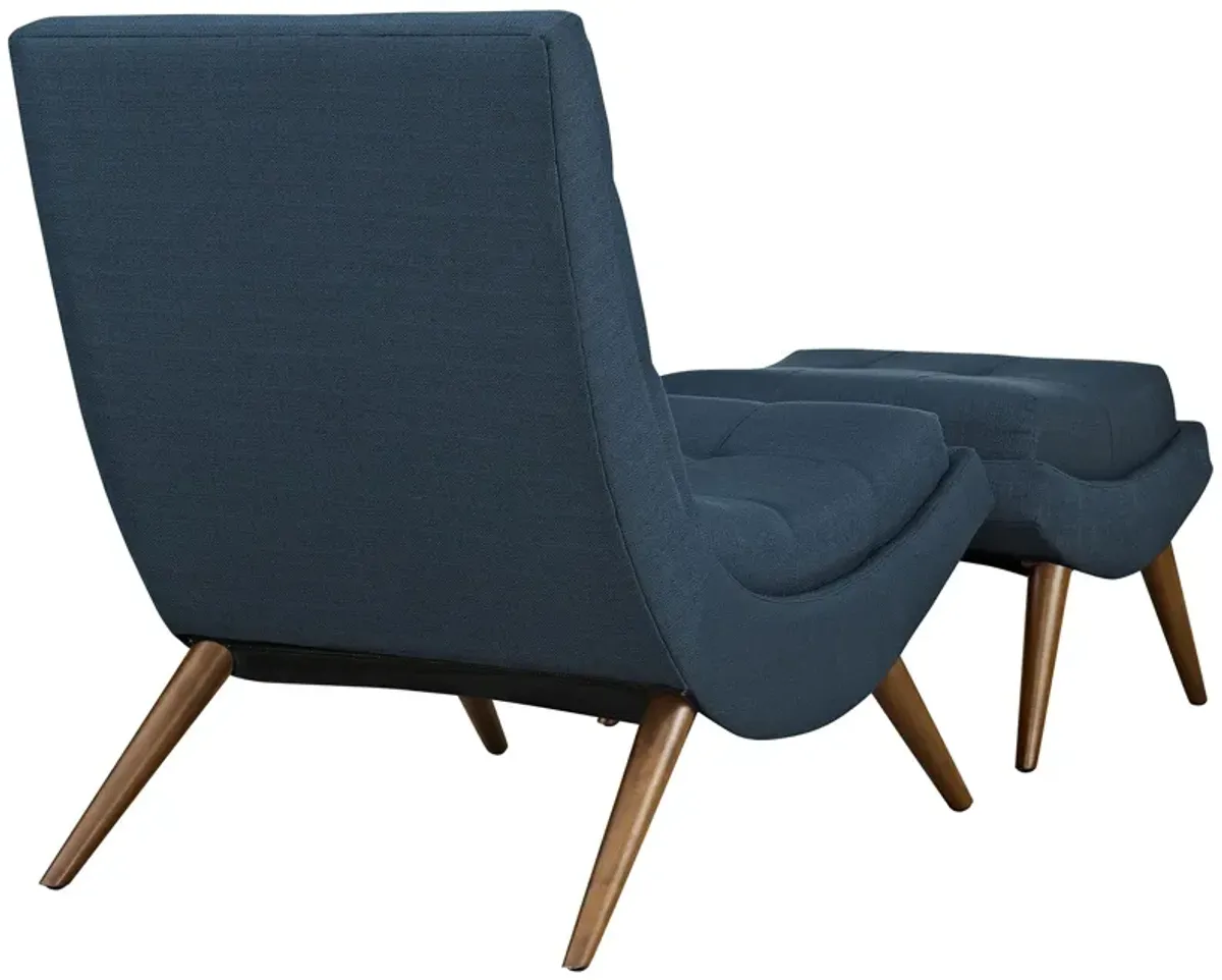 Ramp Upholstered Fabric Lounge Chair Set