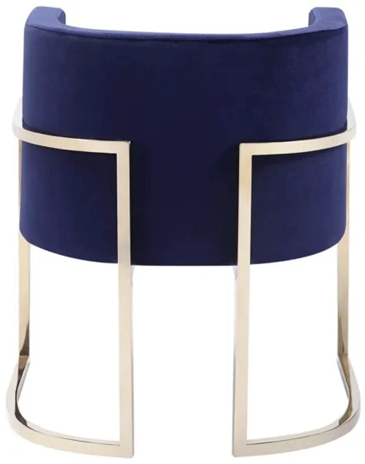 Naaz 24 Inch Kids Chair, Round, Blue Cushioned Velvet, Cantilever Gold Base - Benzara