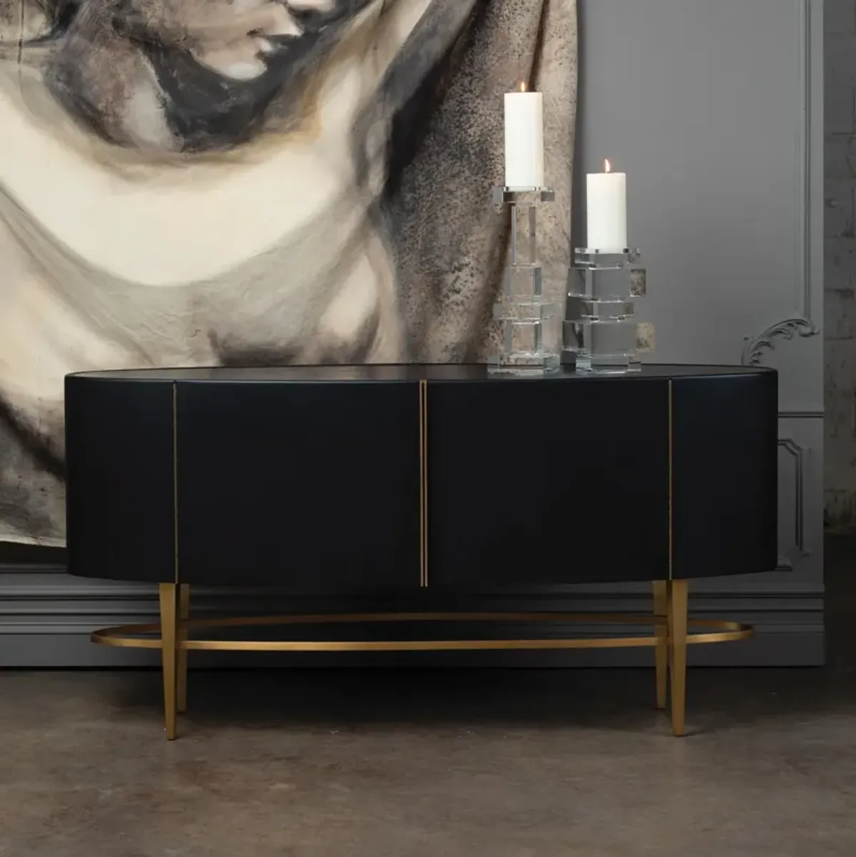 Ellipse Black Sideboard