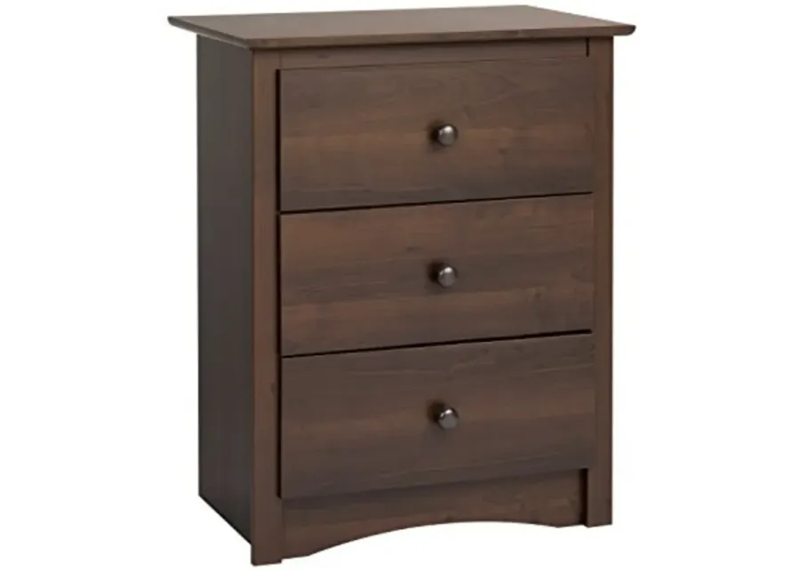 Fremont 3-drawer Tall Nightstand, Espresso