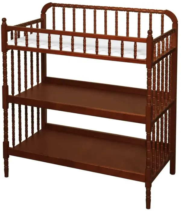 Wooden Baby Changing Table – 1-Inch Waterproof Changing Pad and Storage Compartments
