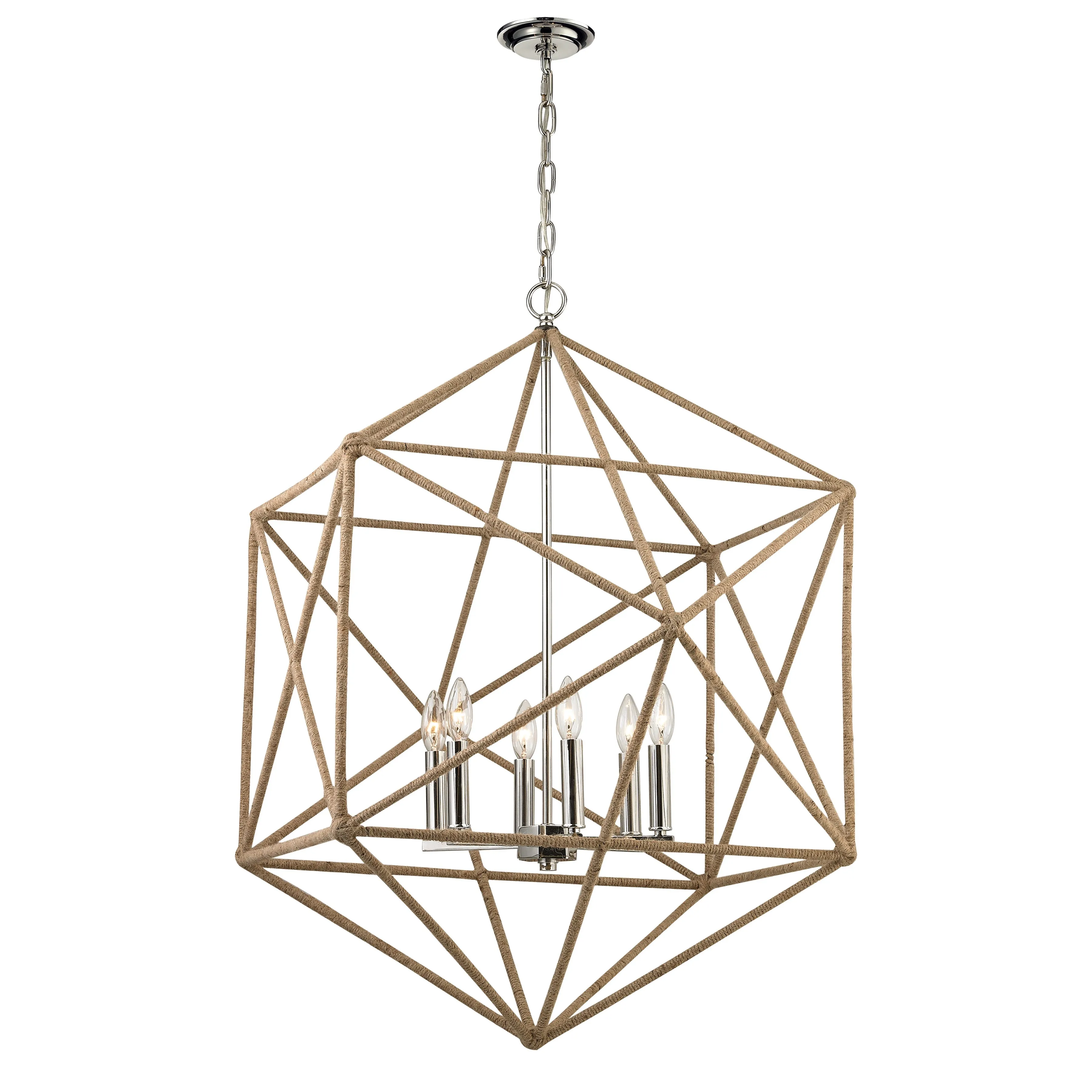 Exitor 34'' Wide 6-Light Chandelier