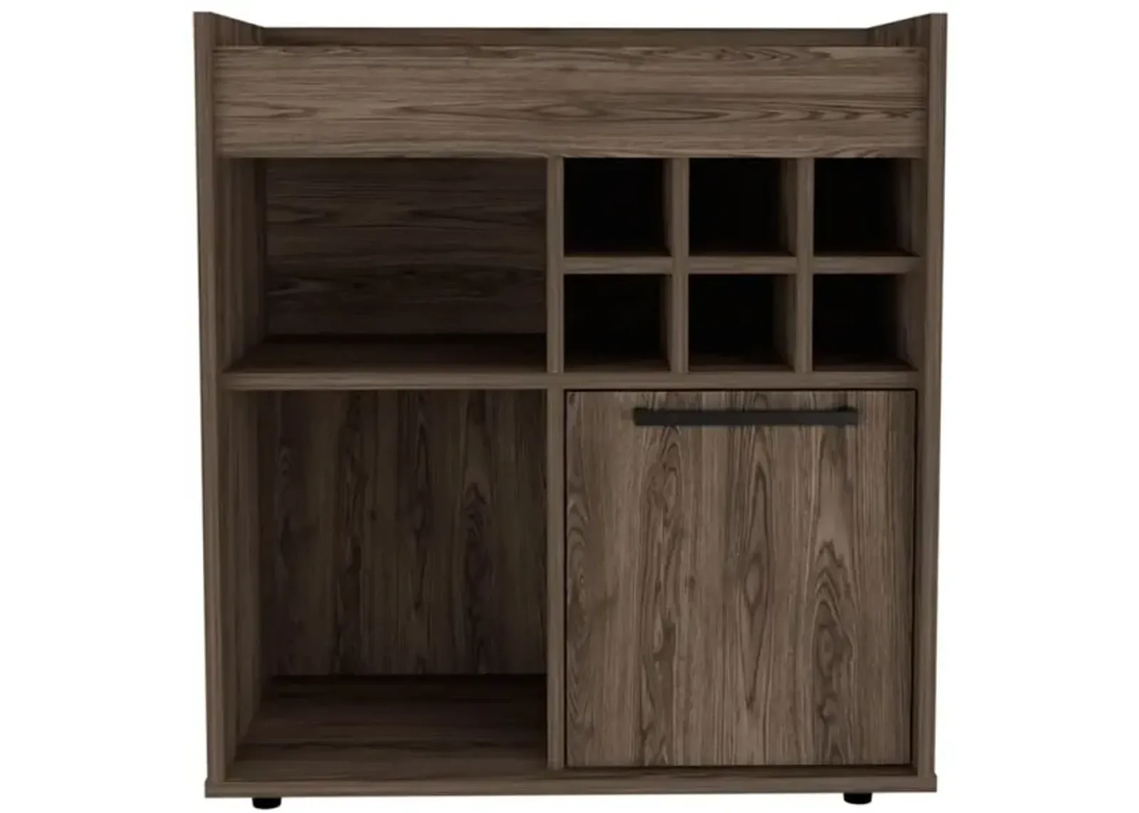 Whitlock 6-Bottle 2-Shelf Bar Cabinet Dark Walnut