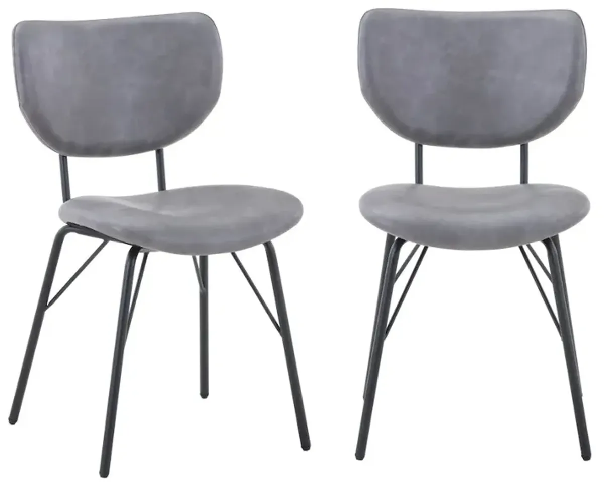 Jofran Modern Faux Leather Split-Back Upholstered Dining Chair (Set of 2)