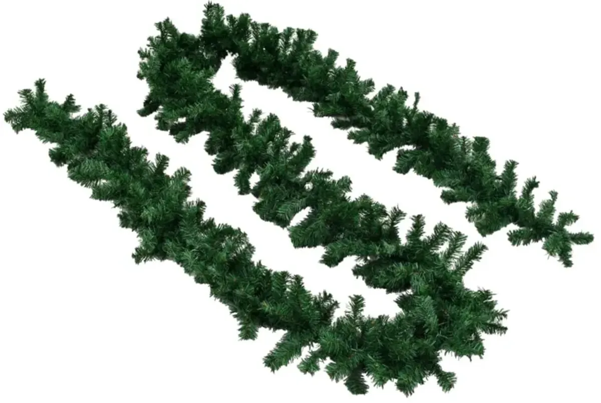 vidaXL Christmas Garlands 4 pcs Green 106.3" PVC