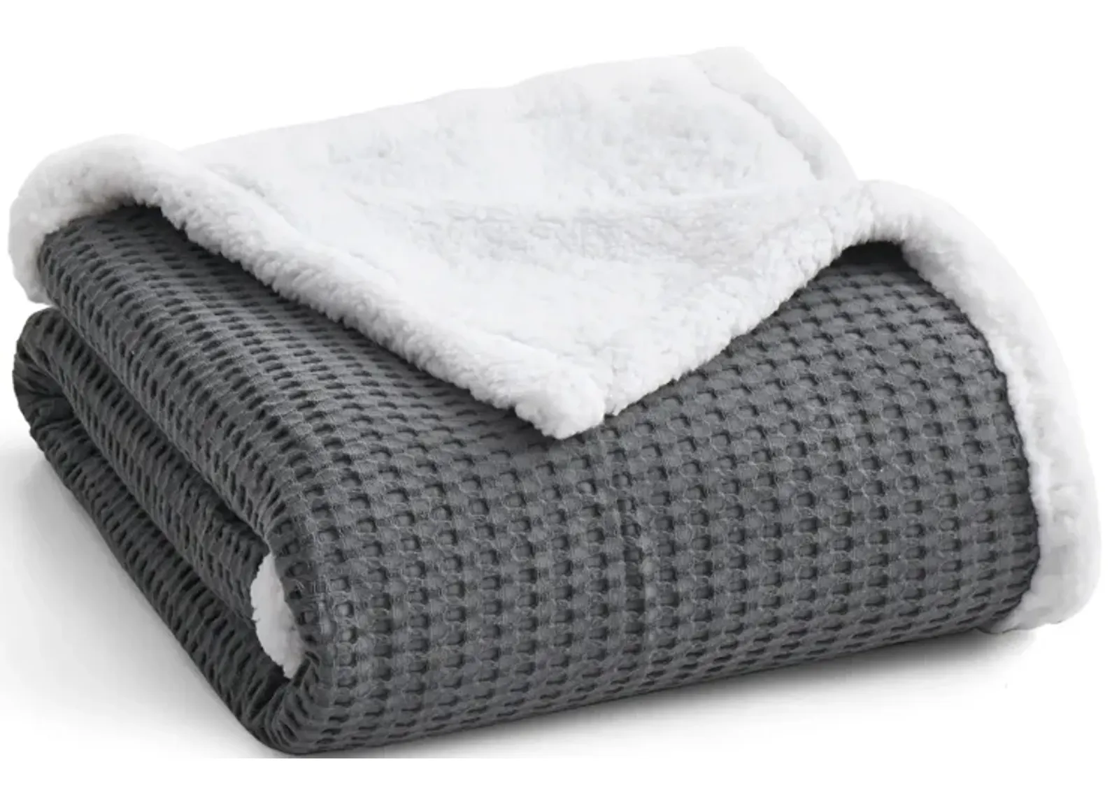 Mills Waffle Sherpa Throw Blanket - Levtex Home