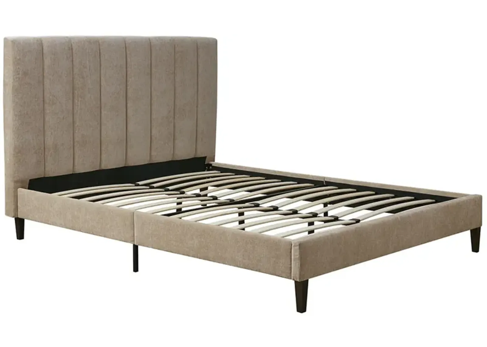 Gracie Mills Danelle Channel Tufted Upholstered Platform Bed - California King Bed