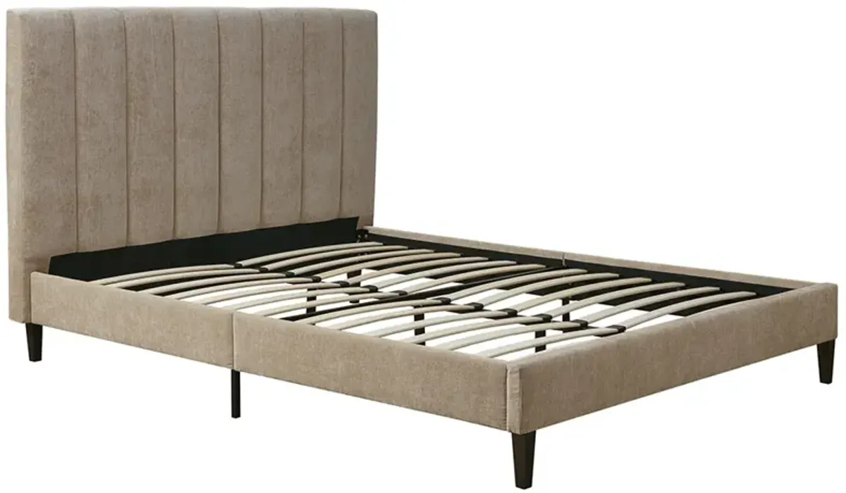 Gracie Mills Danelle Channel Tufted Upholstered Platform Bed - California King Bed