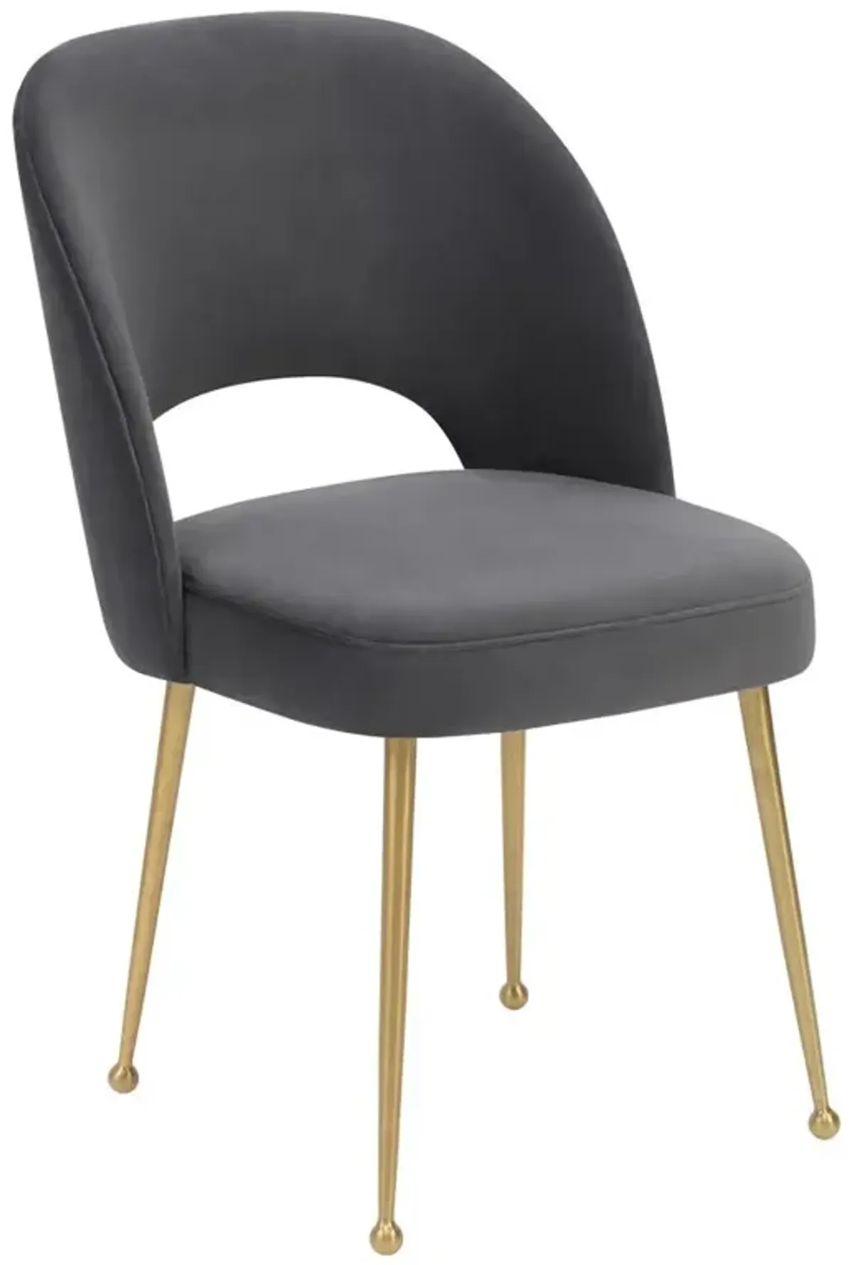 Belen Kox Modern Glam Dark Grey Velvet Chair, Belen Kox