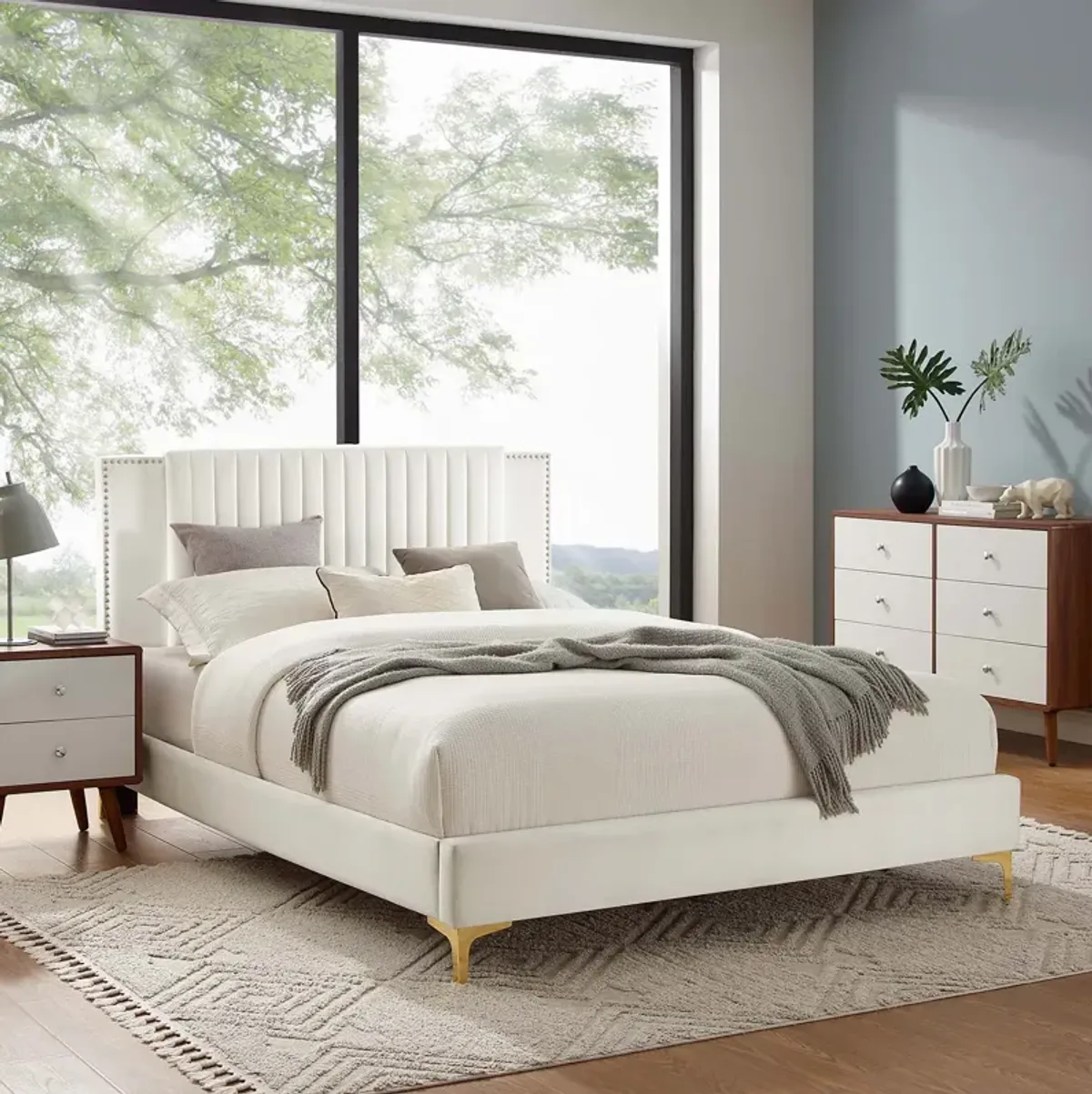 Modway - Zahra Channel Tufted Performance Velvet Full Platform Bed