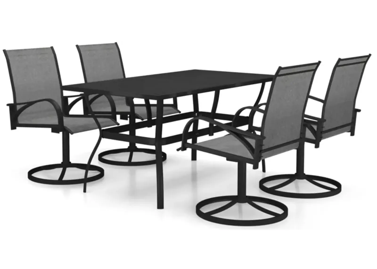 vidaXL 5 Piece Garden Dining Set Textilene and Steel