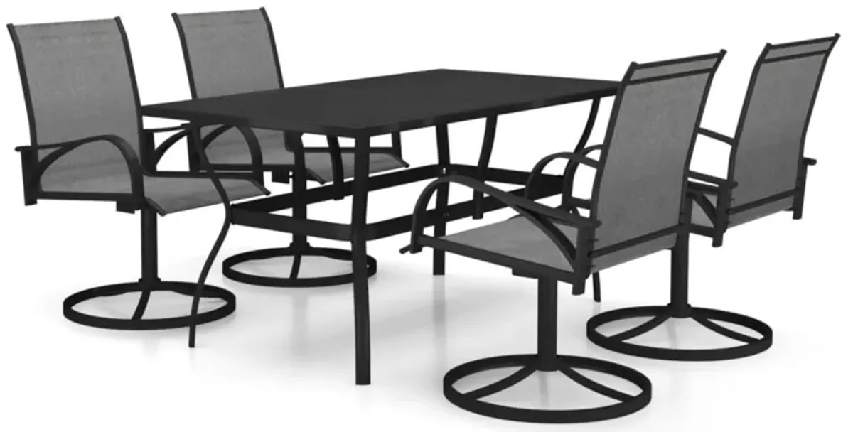 vidaXL 5 Piece Garden Dining Set Textilene and Steel