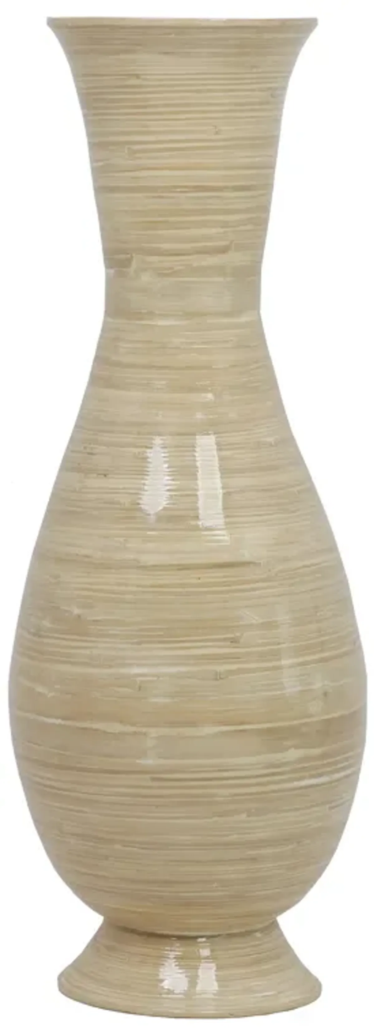 Tall Modern 13.8 in Dia Decorative Floor Vase: Handmade, Natural Bamboo Finish, Contemporary Home Décor, Handcrafted Bamboo, Elegant Interior Design, Bamboo Craftsmanship, Statement Piece for Modern Spaces, Medium