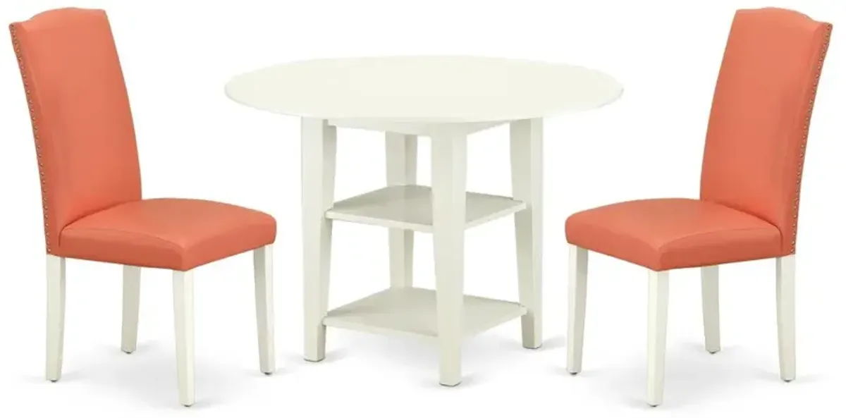 Dining Room Set Linen White, SUEN3-LWH-78