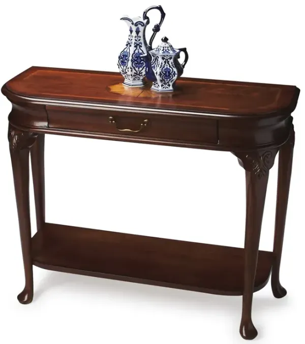 Dark Brown Console Table for Living Room - Narrow Entryway or Sofa Table