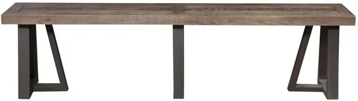 Wood And Metal Dining Bench Brown-Benzara