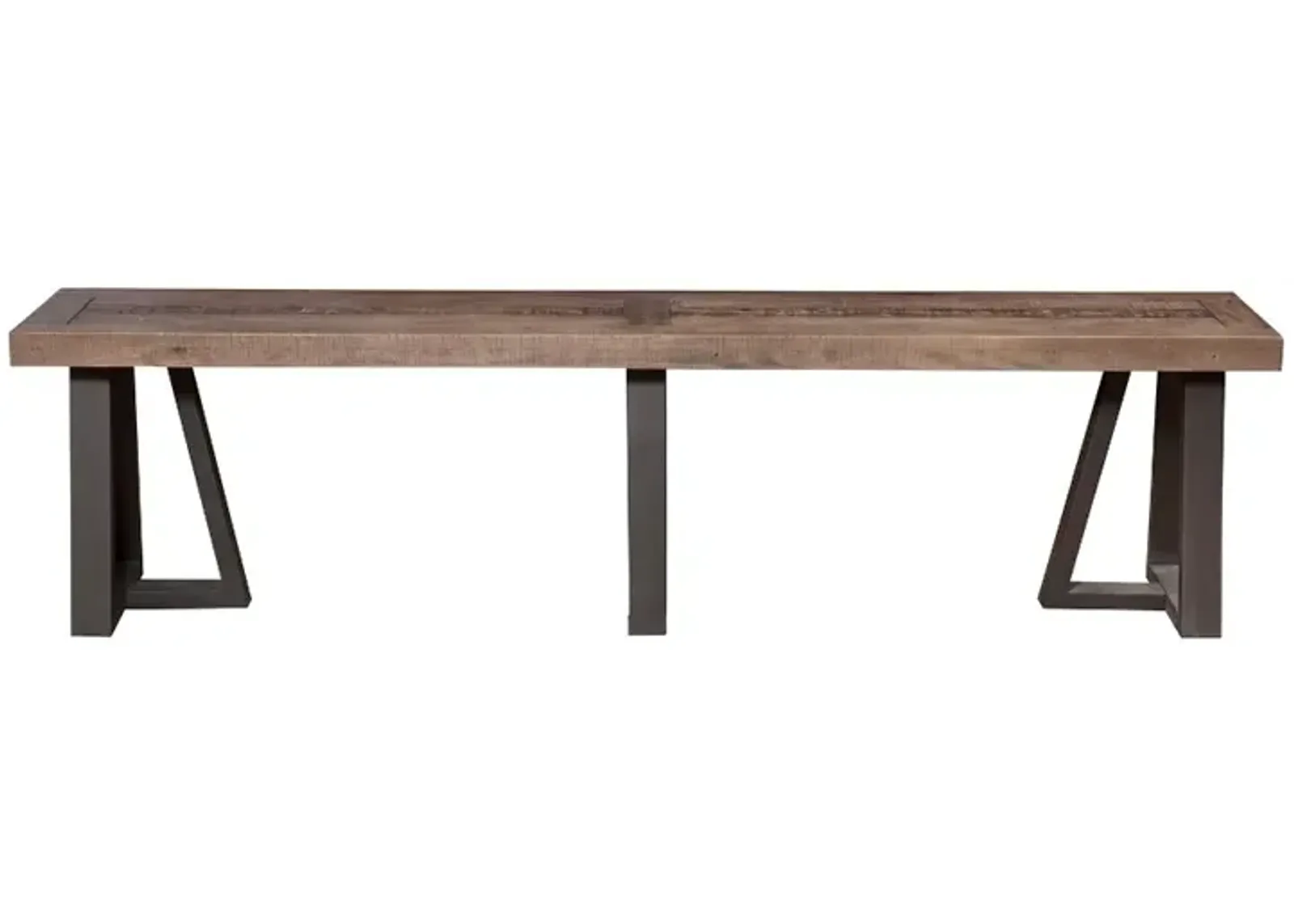 Wood And Metal Dining Bench Brown-Benzara