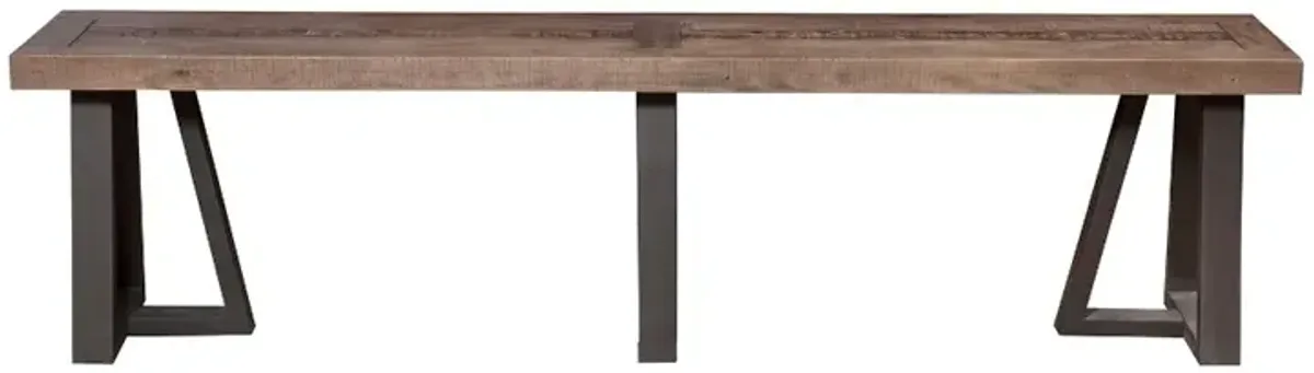 Wood And Metal Dining Bench Brown-Benzara