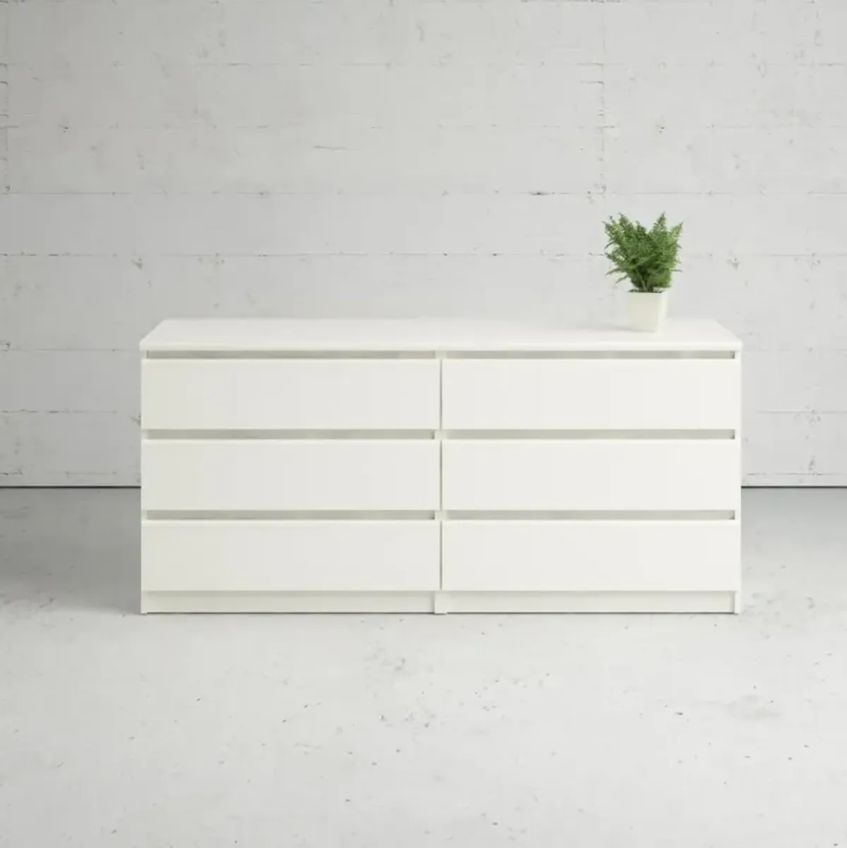 Tvilum Scottsdale 6 Drawer Double Dresser, White Wood Grain