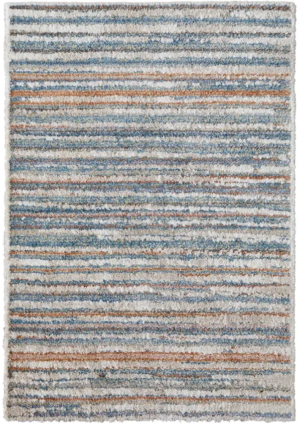 Mynka 39IEF Ivory/Blue/Orange 5' x 8' Rug