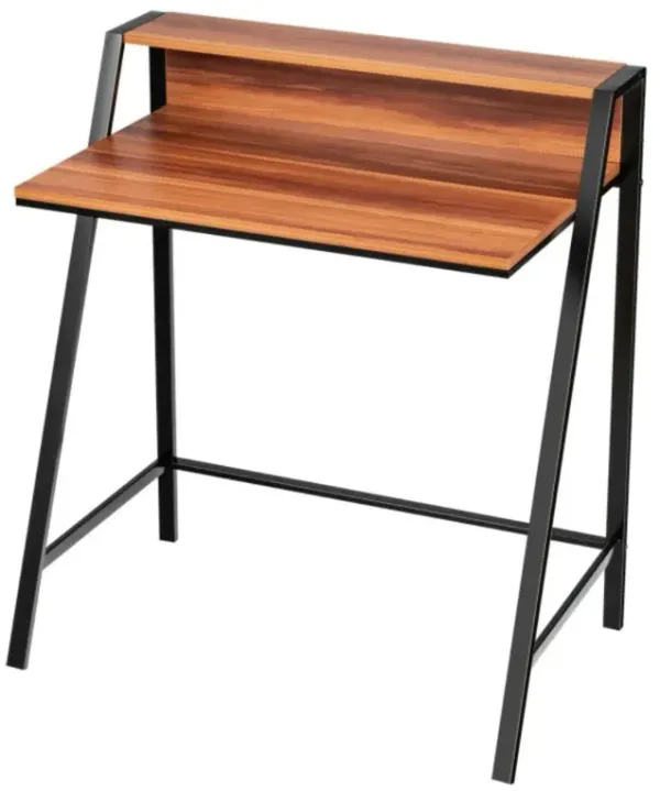 Hivvago 2 Tier Small Computer Desk with Sturdy Frame for Small Place