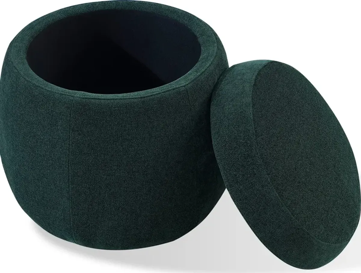 Flex Upholstered Ottoman in Emerald Chenille