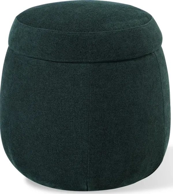 Flex Upholstered Ottoman in Emerald Chenille