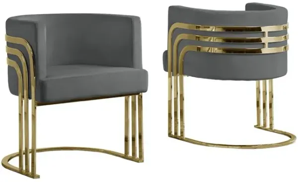 Contemporary Barrel Back Accent Chair in Dark Grey