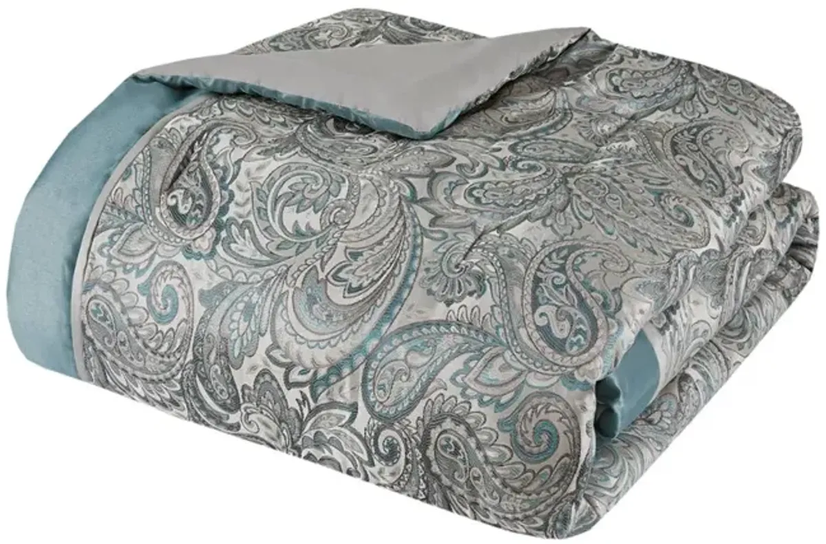 Gracie Mills Thornton Supreme Comfort: 12-Piece Comforter Ensemble with Cotton Bed Sheets