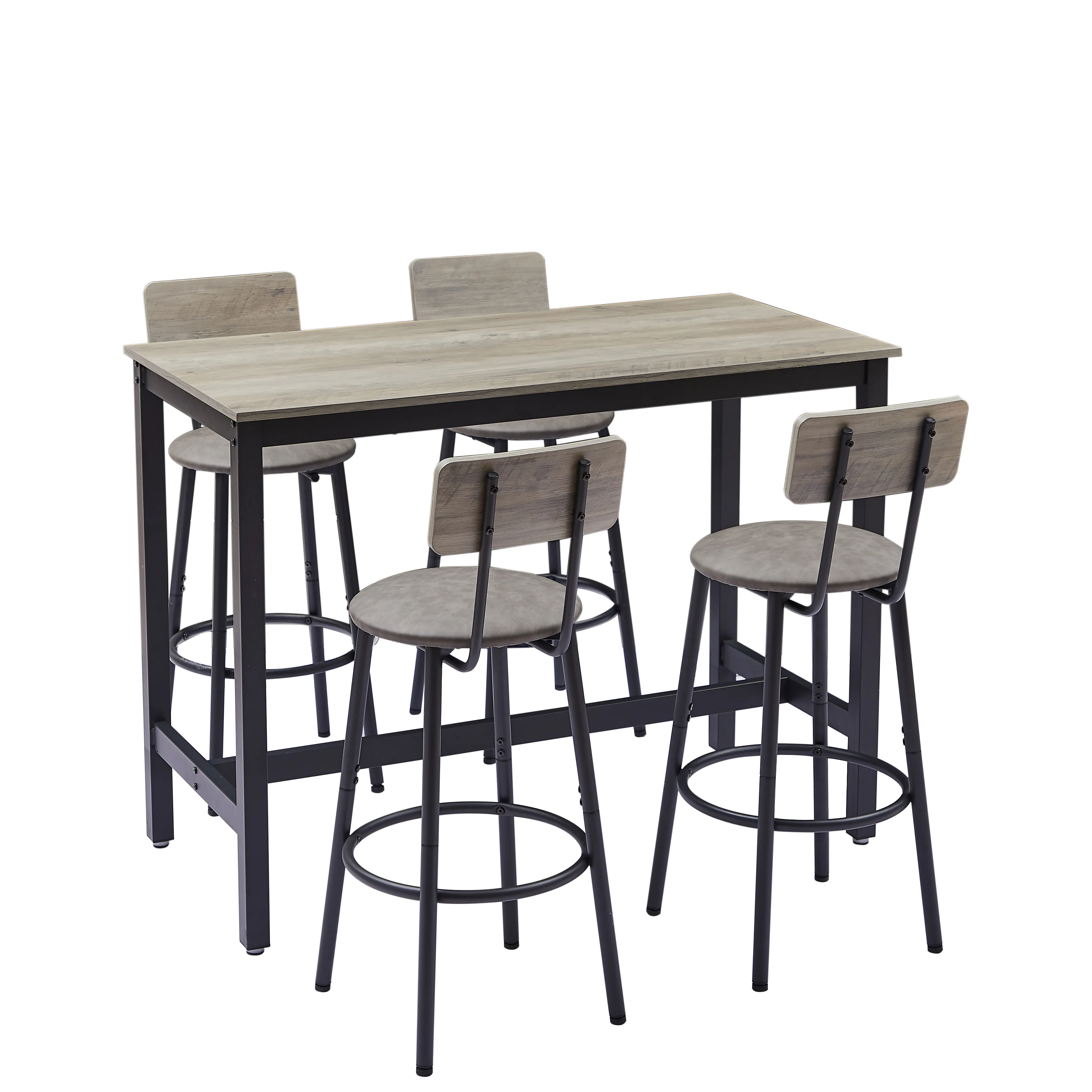 Merax Bar Table with 4 Bar Stools Retro Dining Set