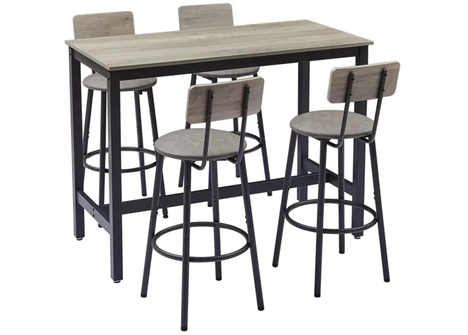 Merax Bar Table with 4 Bar Stools Retro Dining Set