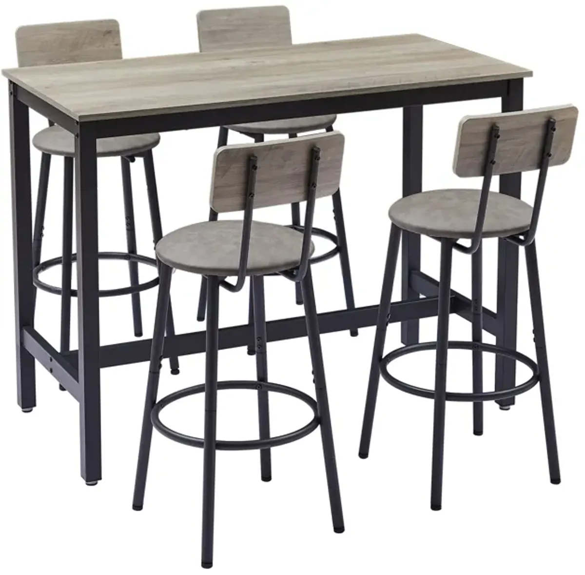 Merax Bar Table with 4 Bar Stools Retro Dining Set