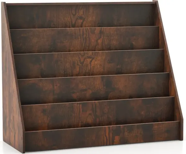 5-Tier Kids Bookshelf with Deep Compartments and Stable Baby Book Case