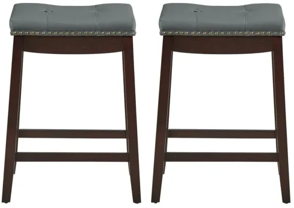 Set of 2 24-Inch Height Backless Counter Stool with Footrest