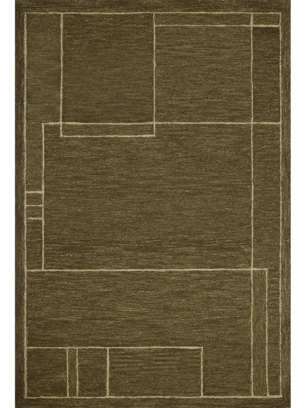 Barrow BAR01 Olive/Natural 5'0" x 7'6" Area Rug by Jeremiah Brent x Loloi