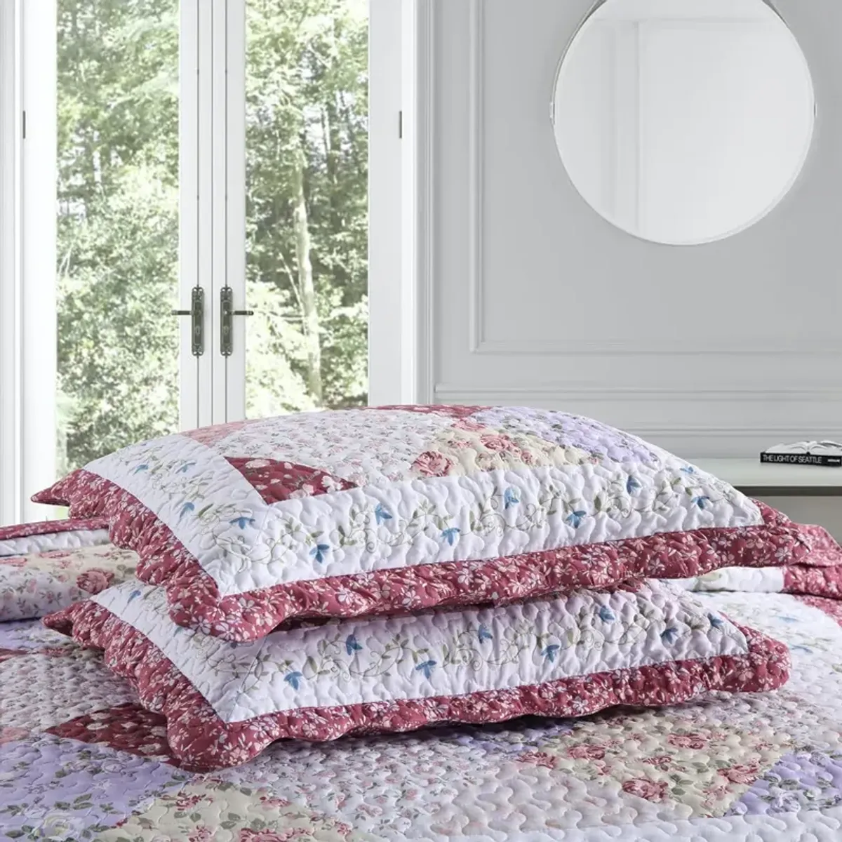 MarCielo 3 Piece Printed Quilt Bedspread Set